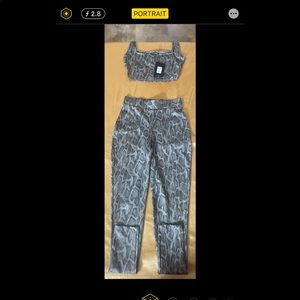 Snake Skin Print 3pc Pants Suit
